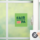 Fair Districts PA Limoen Logo Window Cling Raamsticker (Huis)