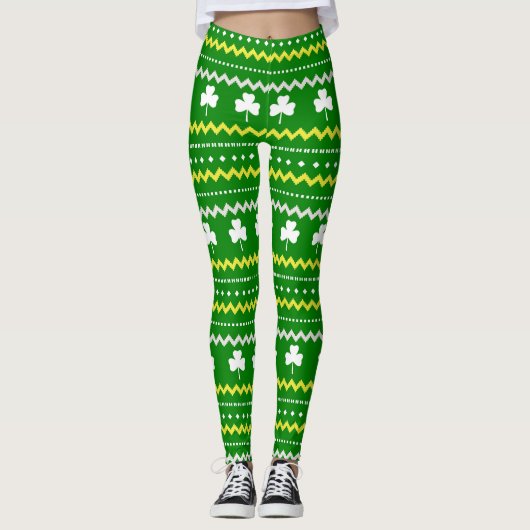Fair Isle Clover St. Patrick's Day Leggings (Voorkant)