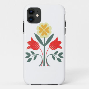 Fair isle floral folkart print iPhone 11 hoesje