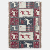 Fair Isle gebreide patchwork | Rustiek rendier (2) Deken (Voorkant Verticaal)