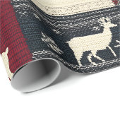 Fair Isle gebreide patchwork | rustiek rendier Cadeaupapier (Rol Hoek)
