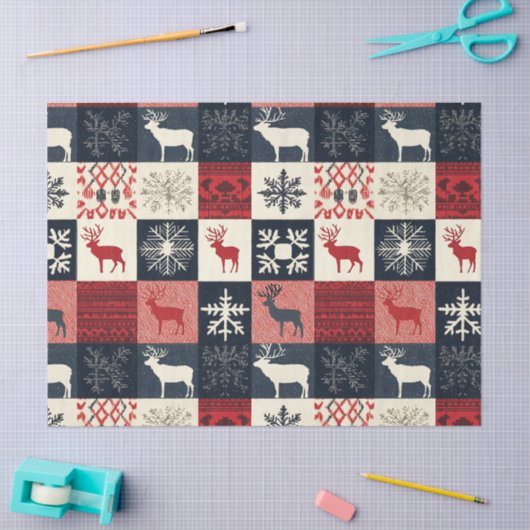 Fair Isle gebreide patchwork | vakantierrendier Tissuepapier (Craft)