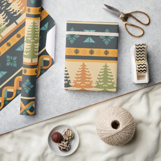 Fair Isle Kerstmis 2 Cadeaupapier (Crafts)