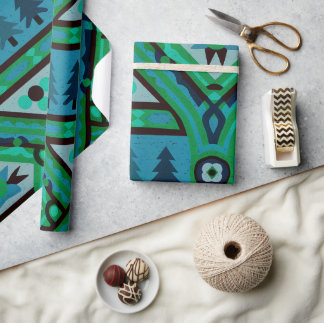 Fair Isle Kerstmis 3 Cadeaupapier