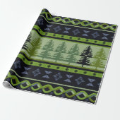 Fair Isle Kerstmis 5 Cadeaupapier (Uitgerold)