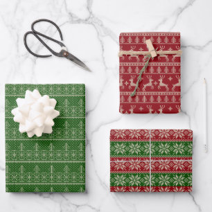 Fair Isle Kerstmis Inpakpapier Vel