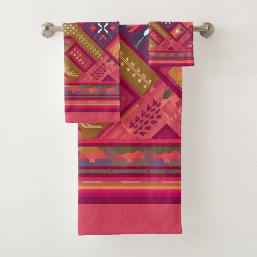 Fair Isle-ontwerp Bad Handdoek (Insitu)