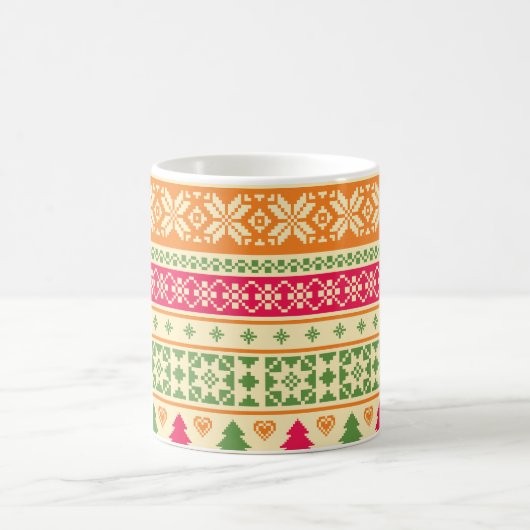 Fair Isle Stijl Kerst Naadloos Koffiemok (Center)