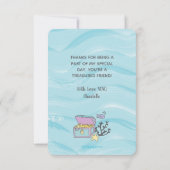 Fair Skin Paarse zeemeermin met dolfijn Bedankkaart (Achterkant)