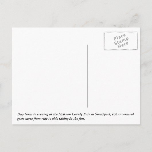 Fair Time Fun Riding the Ferris Wheel and Carnival Briefkaart (Achterkant)