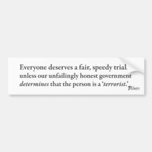 Fair Trial? (NDAA) Bumpersticker