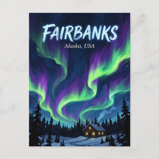 Fairbanks Alaska Ansichtkaart Briefkaart (Voorkant)