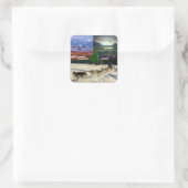 Fairbanks, Alaska Collage Vierkante Sticker (Tas)