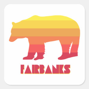 Fairbanks Alaska Rainbow Beer Vierkante Sticker