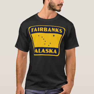 Fairbanks Alaska Retro Badge Blauw T-shirt