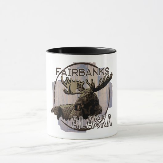 Fairbanks Alaska rustique moose mug (Centre)