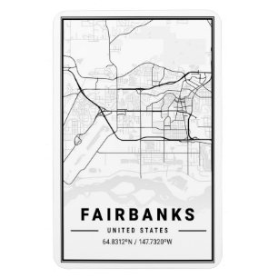 Fairbanks Alaska USA City Travel City Map Magneet