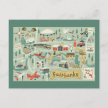 Fairbanks kaart Briefkaart