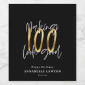 Faire 100 look bon or bouteille étiquette d'annive (Étiquettes simples)