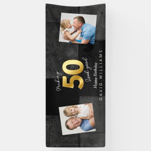 Faire 50 look bannière anniversaire moderne (Vertical)