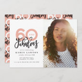 Faire 60 belle invitation d'anniversaire photo (Devant / Derrière)
