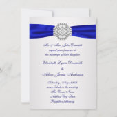 Faire Argent Et Invitations De Mariage Bleu Royal (Dos)