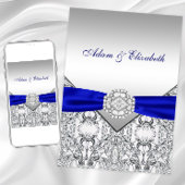 Faire Argent Et Invitations De Mariage Bleu Royal