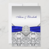Faire Argent Et Invitations De Mariage Bleu Royal (Devant)