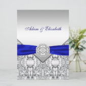 Faire Argent Et Invitations De Mariage Bleu Royal (Debout devant)