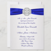 Faire Argent Et Invitations De Mariage Bleu Royal (Dos)