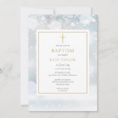 Faire baptême d'hiver Flocons de neige Invitation (Devant)