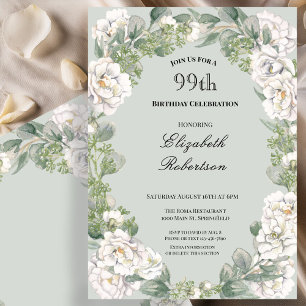 Faire carte de 99e anniversaire avec bordure flora
