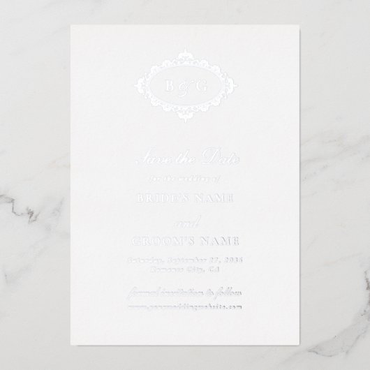 Faire carte de mariage à feuille d'argent véritabl (Recto)