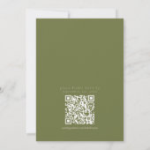 Faire carte de mariage au monogramme de crête vert (Dos)