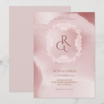 Faire carte de mariage chic et élégante rose