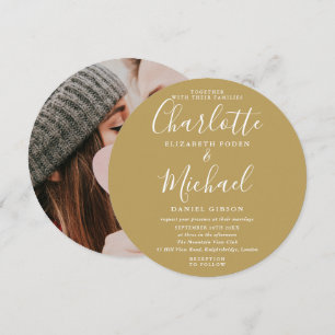 Faire carte de mariage circulaire photo en écritur