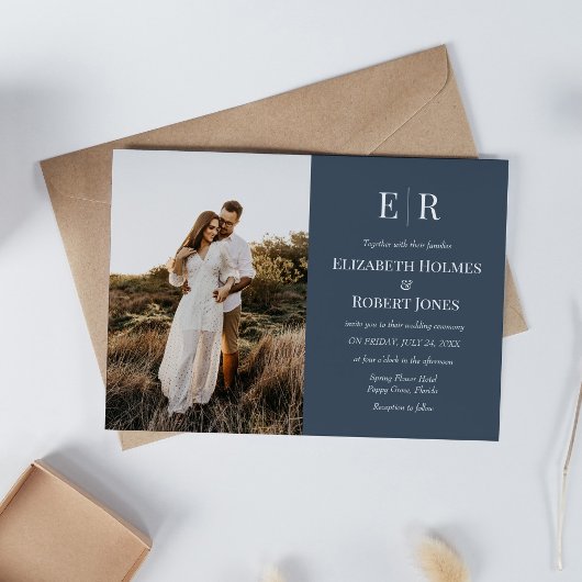 Faire carte de mariage personnalisée avec monogram