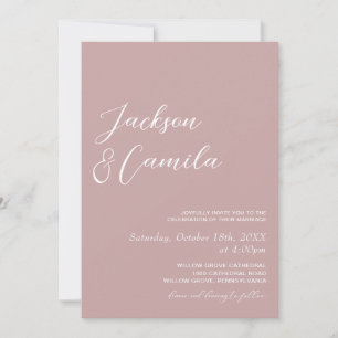 Faire carte de mariage photo rose poussiéreuse 