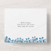Faire carte de mariage tout-en-un Hydrangea Bleu É (Verso)
