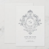 Faire carte de rendez-vous de style noir de crête  (Devant / Derrière)