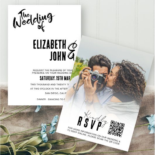 Faire carte de réponse QR Code élégante Mariage ph