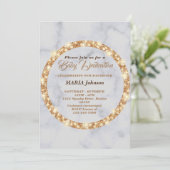 faire carte d'invitation de dédicace de bébé en or (Debout devant)