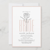 Faire carte d'invitation de fiançailles rose blush (Devant)