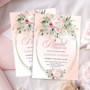 Faire carte d'invitation de fiançailles rose poudr