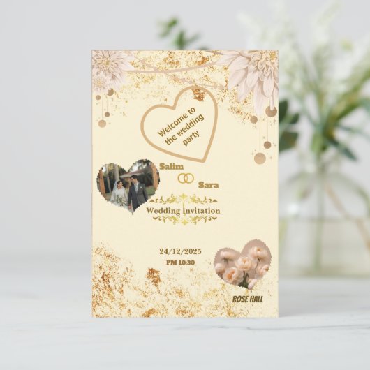 Faire carte d'invitation de mariage  (Debout devant)