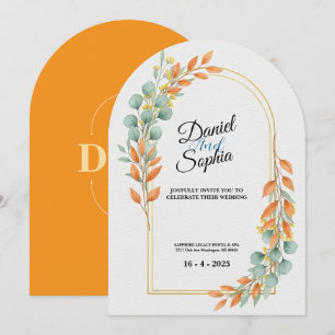 Faire carte d'invitation de mariage à arche de ver