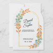 Faire carte d'invitation de mariage à arche de ver (Devant)