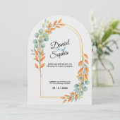 Faire carte d'invitation de mariage à arche de ver (Debout devant)