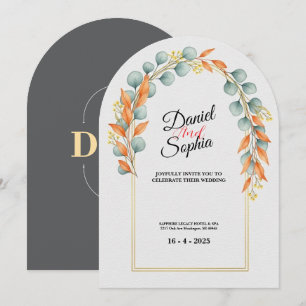 Faire carte d'invitation de mariage à arche de ver