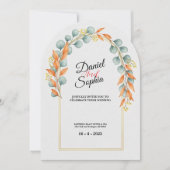 Faire carte d'invitation de mariage à arche de ver (Devant)